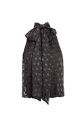 DELPHINE TIE NK GATHERED TOP - STARS BLACK