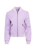 DEMIA LTHR CROPPED BOMBER JKT - ORCHID