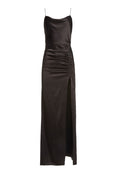 DIANA COWL NK HIGH SLIT MAXI - BLACK