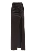 DIANA RUCHED MAXI SKIRT - BLACK