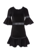 DOLORIS SHRT TRPT SLV FIT FLR - BLACK