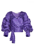 DOMINICA TW-WY TCK SLV WRP TOP - BAROQUE FLORAL-ELECTRIC PURPLE