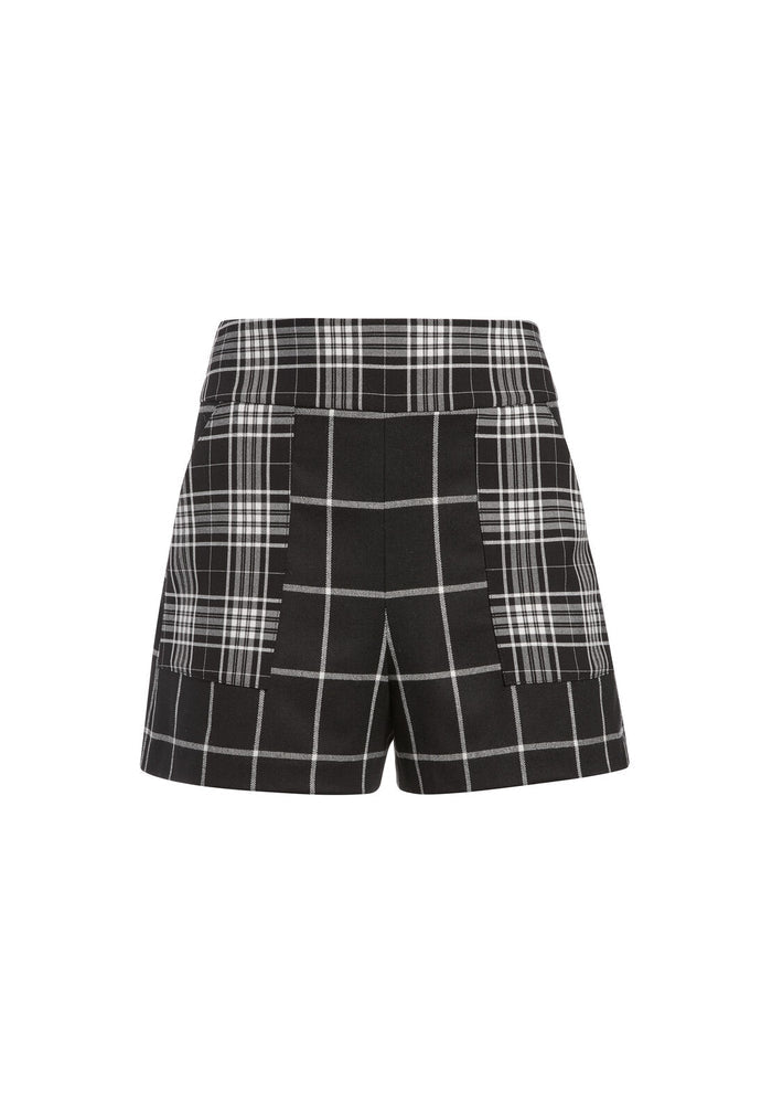 DONALD PLAID SHORT - BLACK/WHITE