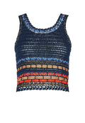 DORIAN RIBBON WEAVED TANK - INDIGO/MULTI