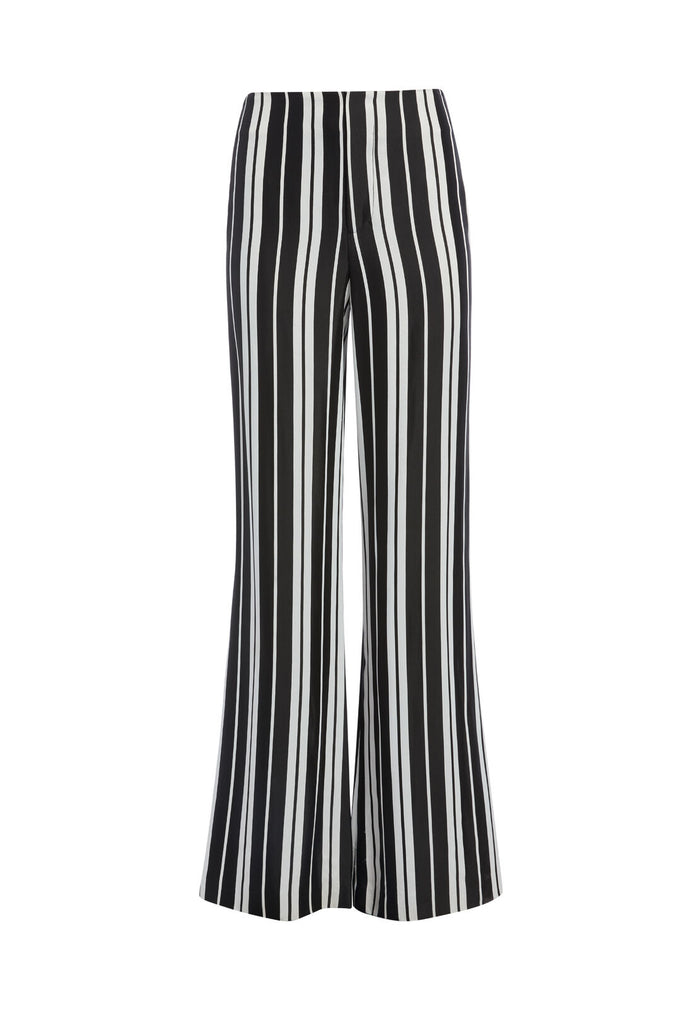 DYLAN HIGH WAIST WIDE LEG PANT - BLACK/WHITE