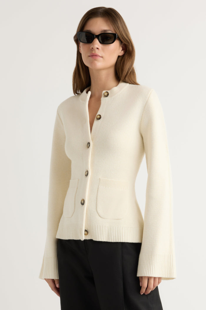 Renée | Eames Organic Cotton-Wool Button Cardigan in Size Extra Small