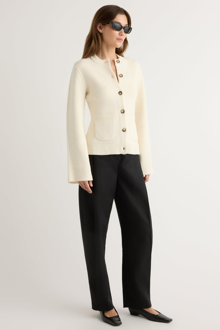 Renée | Eames Organic Cotton-Wool Button Cardigan in Size Extra Small