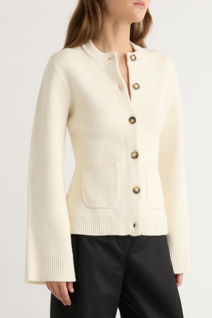 Renée | Eames Organic Cotton-Wool Button Cardigan in Size Extra Small