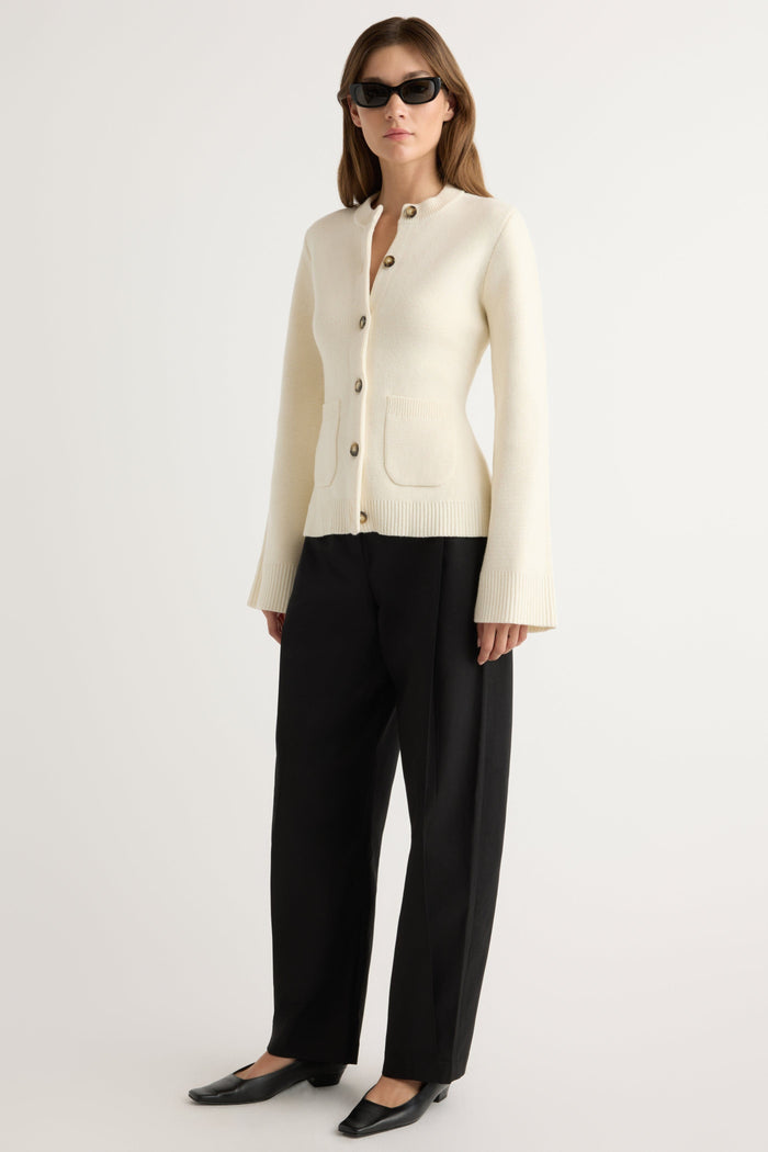 Renée | Eames Organic Cotton-Wool Button Cardigan in Size Extra Small