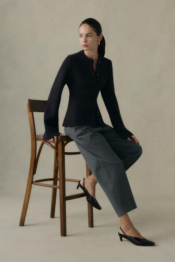 Beate | Eames Cotton-Wool Button Cardigan in Size Extra Small
