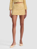 ECENIA EMBELLISHED TWEED MINI SKIRT - BUTTER