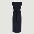 Edina Tie-Front Slit-Neck Dress (Petite)