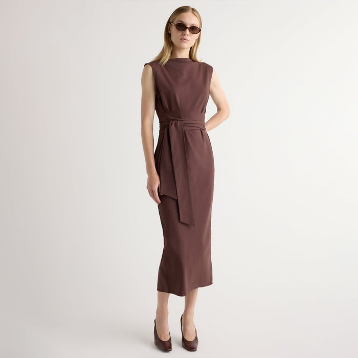 Jess | Edina Tie-Front Slit-Neck Dress in Size Small