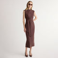Jess | Edina Tie-Front Slit-Neck Dress in Size Small
