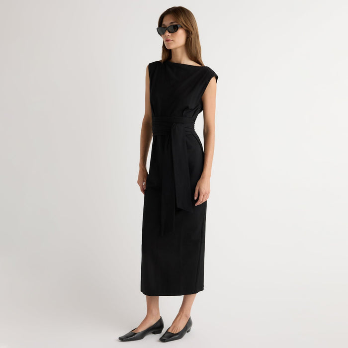 Renée | Edina Tie-Front Slit-Neck Dress in Size Extra Small