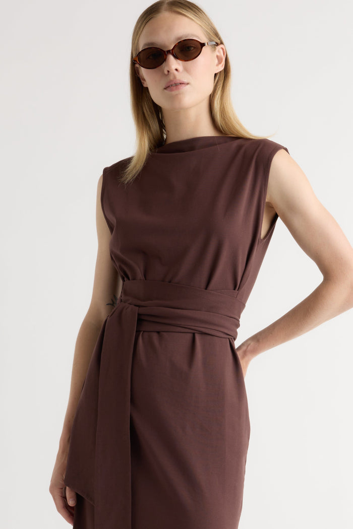 Jess | Edina Tie-Front Slit-Neck Dress in Size Small