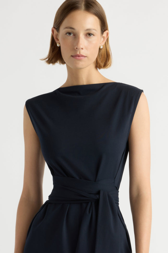 Mali | Edina Tie-Front Slit-Neck Dress in Size Small