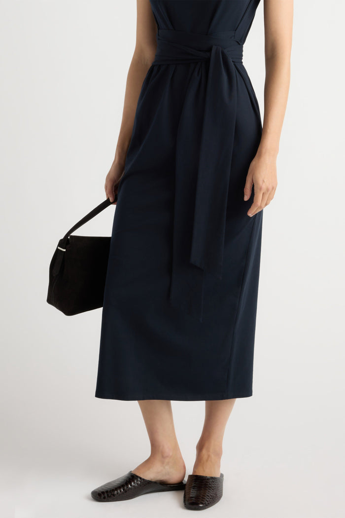 Mali | Edina Tie-Front Slit-Neck Dress in Size Small