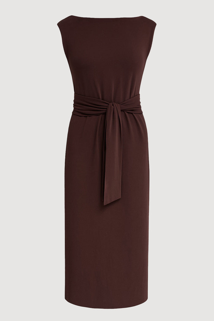 Jess | Edina Tie-Front Slit-Neck Dress in Size Small - Flat