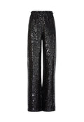 ELBA BLACK SEQUIN WIDE LEG PANT - BLACK