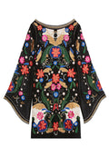 ELEONORA EMB POET SLV FLR DRS - BLACK/MULTI