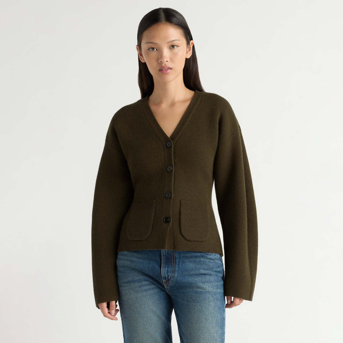 Elinor Organic Cotton-Wool V-Neck Cardigan