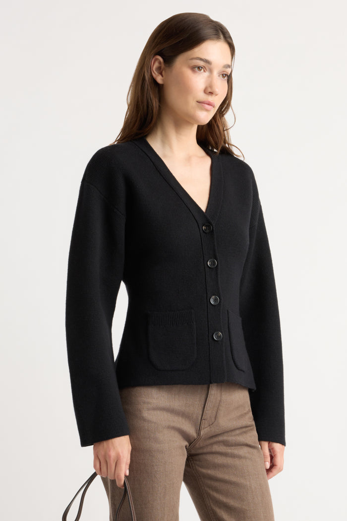 Renée | Elinor Organic Cotton Wool V-Neck Cardigan in Size Small