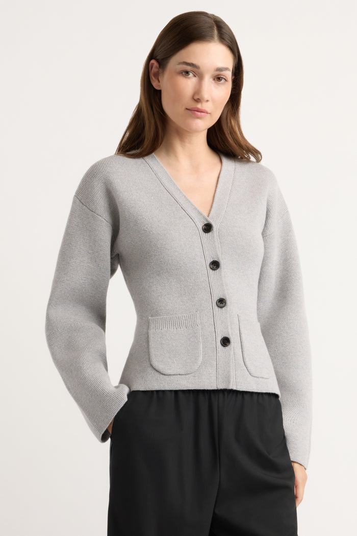 Renée | Elinor Organic Cotton Wool V-Neck Cardigan in Size Small