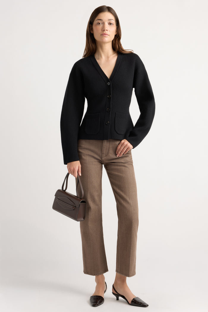 Renée | Elinor Organic Cotton Wool V-Neck Cardigan in Size Small