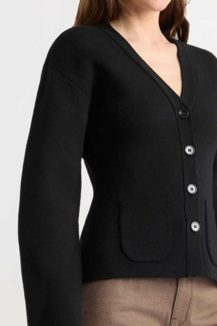 Renée | Elinor Organic Cotton Wool V-Neck Cardigan in Size Small