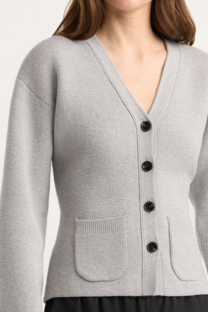 Renée | Elinor Organic Cotton Wool V-Neck Cardigan in Size Small