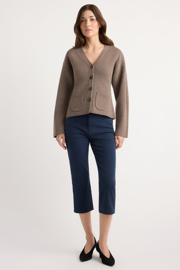 Renée | Elinor Organic Cotton-Wool V-Neck Cardigan in Size Small