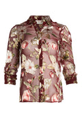 ELOISE ROLL CUFF BTN DWN - HAZY FLORAL-WINE