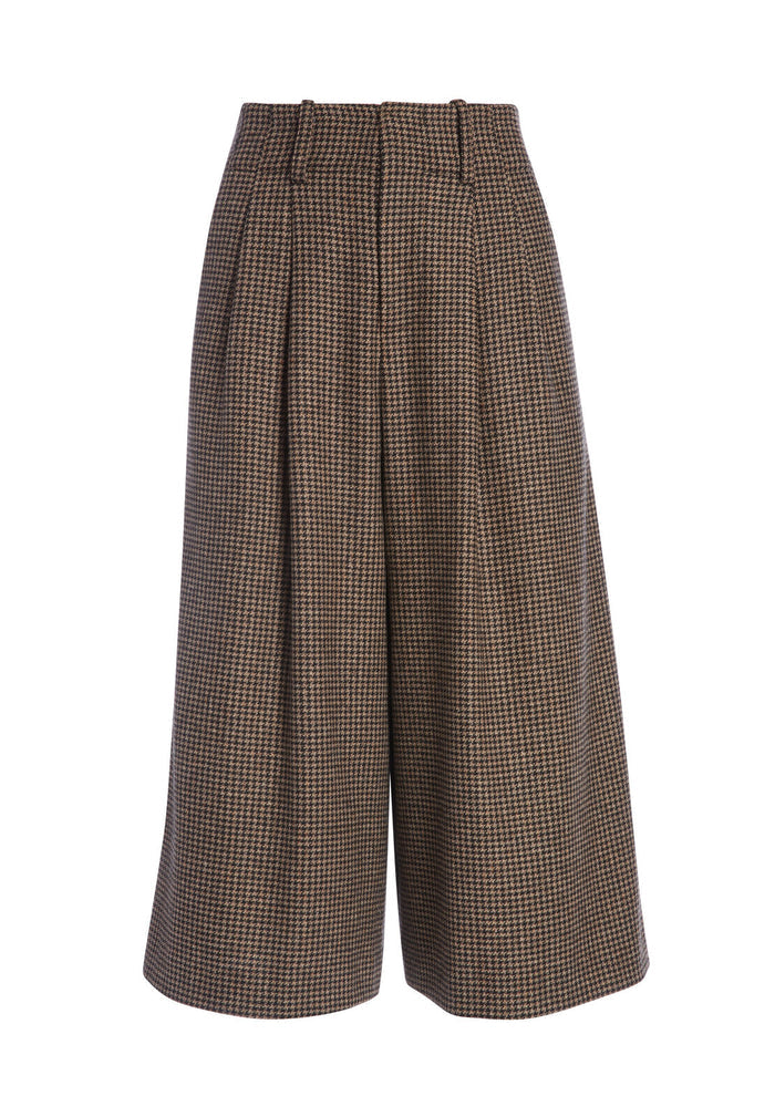 ELOISE WIDE LEG GAUCHO PANT - BROWN MULTI/BLACK