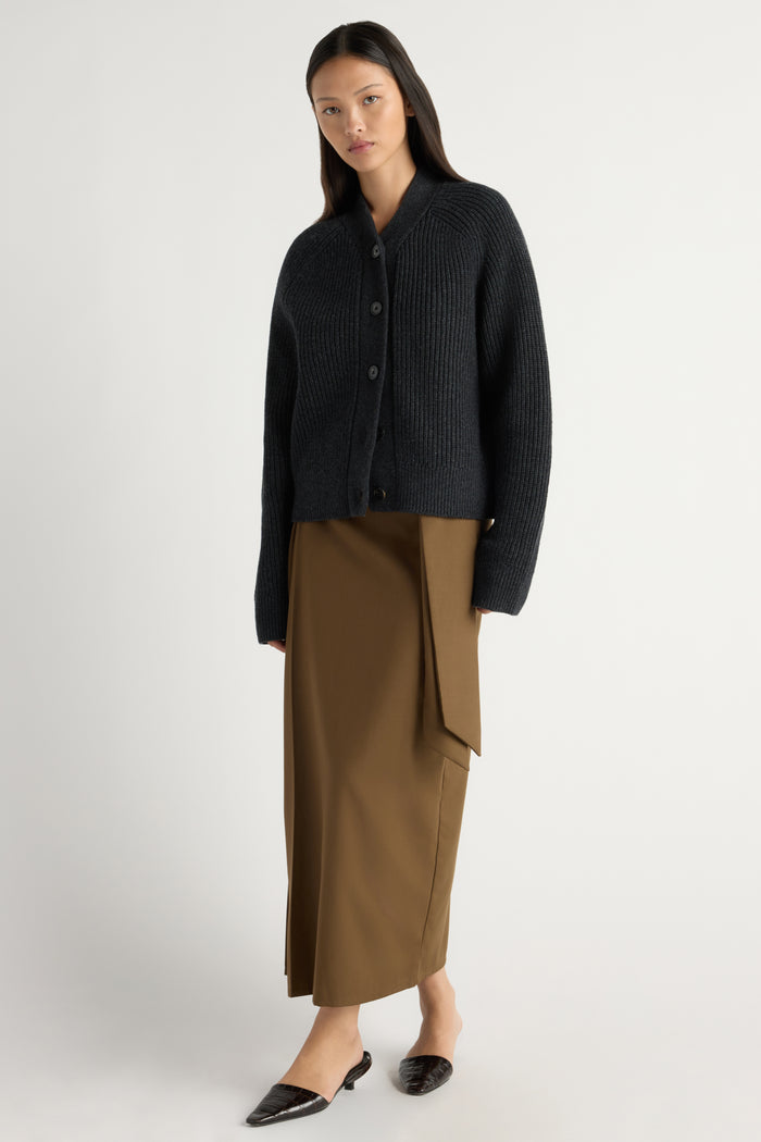 May-Li | Elvira Tie-Waist Suiting Skirt in Size Small