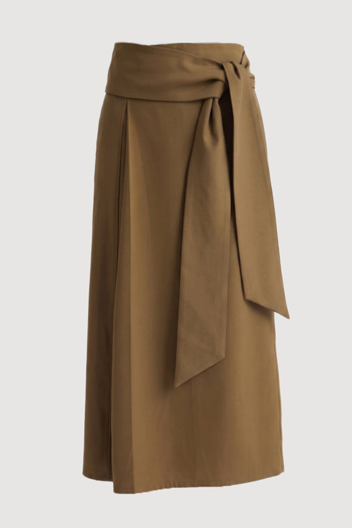 Beate | Elvira Tie-Waist Suiting Skirt - Flat