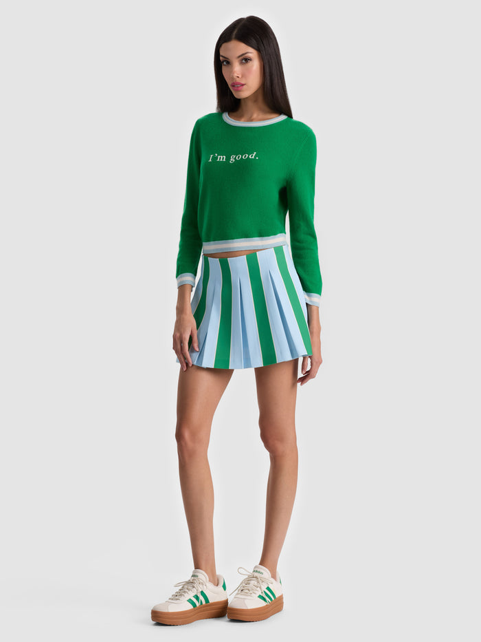 EMILIE MINI SKIRT - HRLOM STRIPE CROLNA BLU/GRN AP
