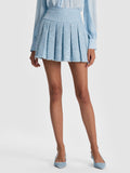EMILIE TWEED MINI SKIRT - CAROLINA BLUE