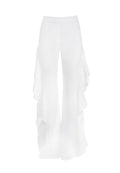 ESTELL RUFFLE SLIT PANT - OFF WHITE