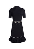 EVELYN MOCK NK SS FITFLR DRE - BLACK