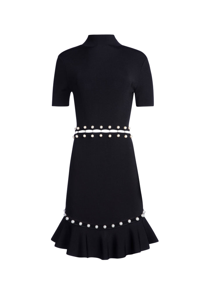 EVELYN MOCK NK SS FITFLR DRE - BLACK