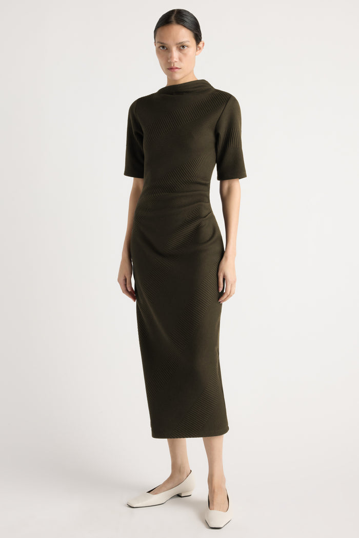 Charlotte | Evie Ribbed-Knit Jersey Dress in Size Small