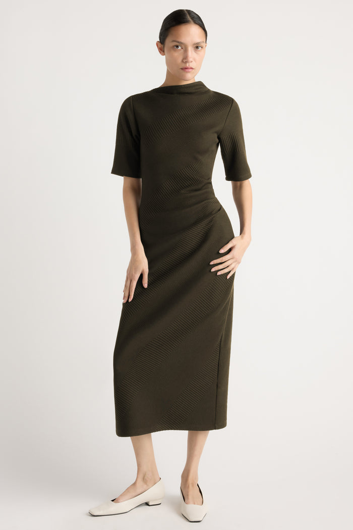 Charlotte | Evie Ribbed-Knit Jersey Dress in Size Small