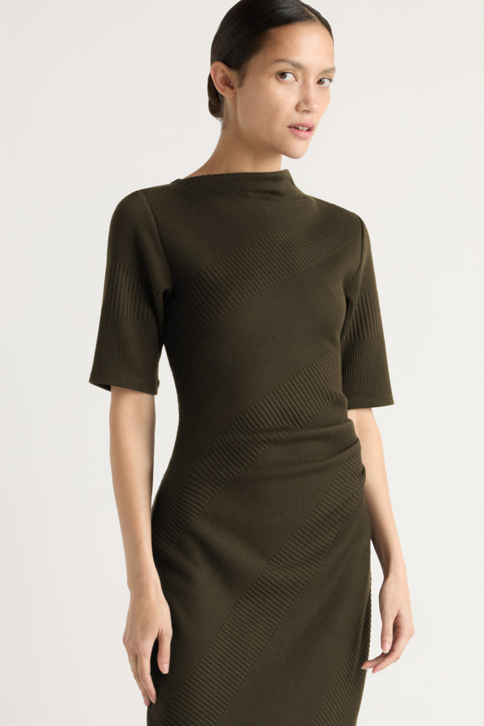 Charlotte | Evie Ribbed-Knit Jersey Dress in Size Small