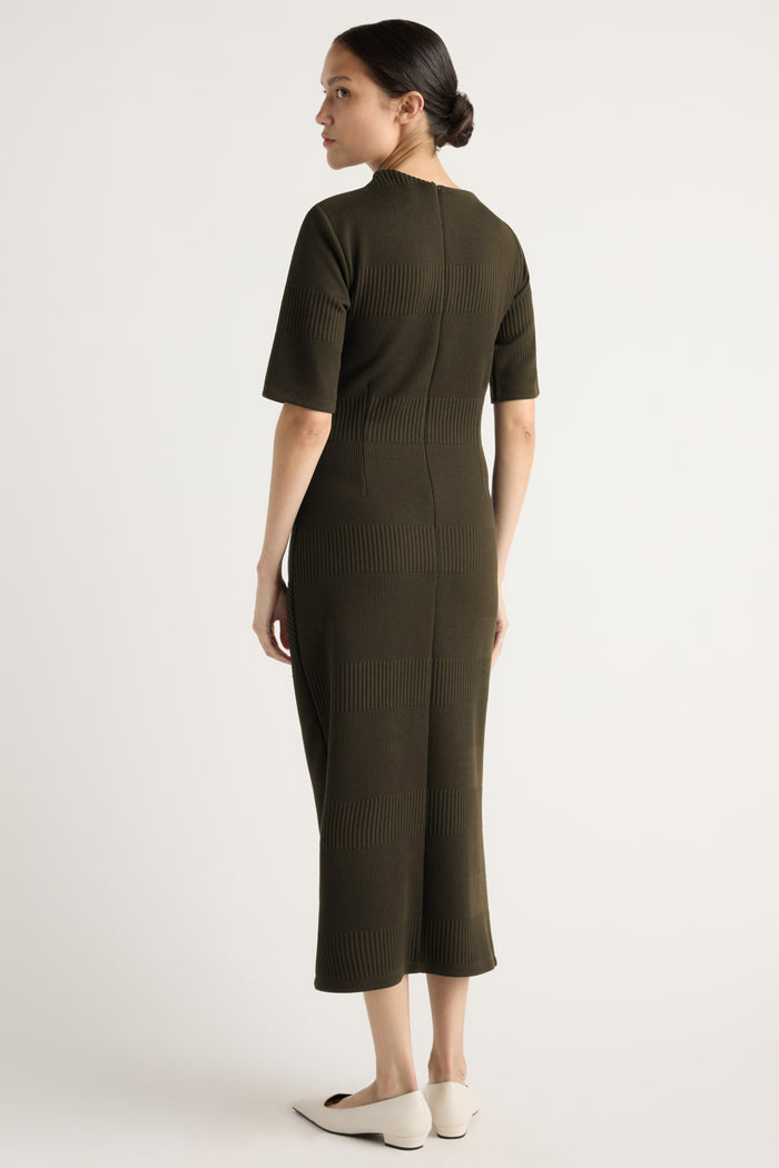 Charlotte | Evie Ribbed-Knit Jersey Dress in Size Small