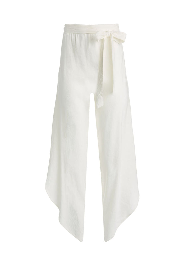 EZRA TIE WAIST PETAL PANT - OFF WHITE