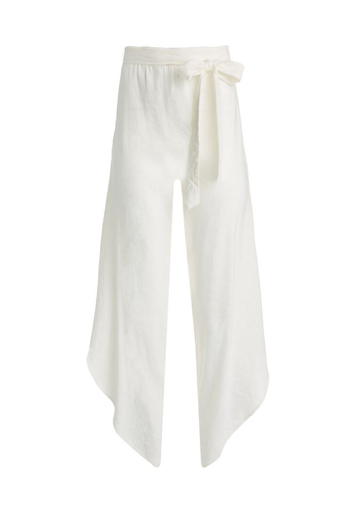 EZRA TIE WAIST PETAL PANT - OFF WHITE