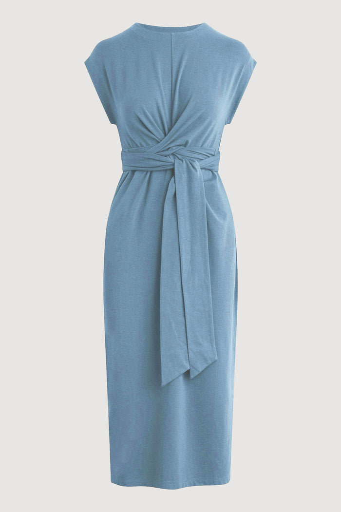 Jess | Fei Tie-Front Organic Cotton Dress in Size Small - Flat