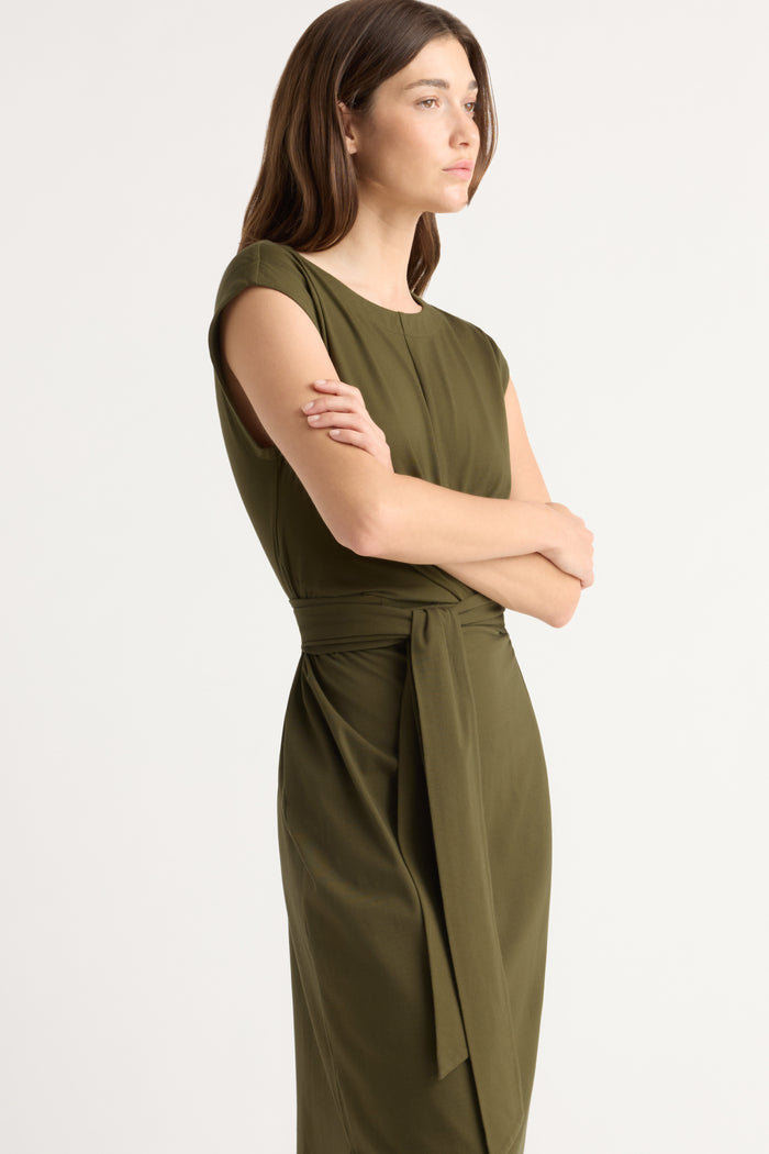 Renée | Fei Organic Cotton Tie-Front Midi Dress in Size Small