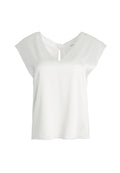 FLETA BOXY V NK TIE BK TOP - OFF WHITE